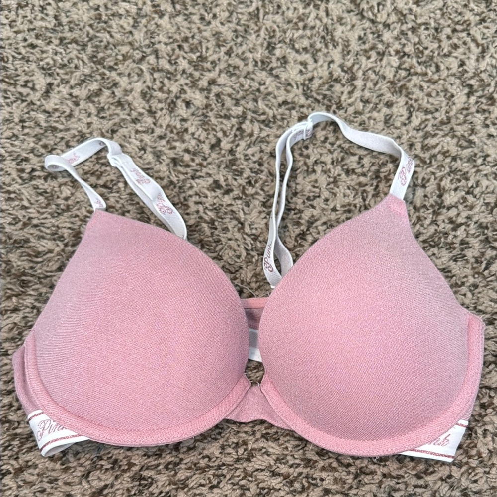 Victoria's Secret Pink T-Shirt Bra with White Trim